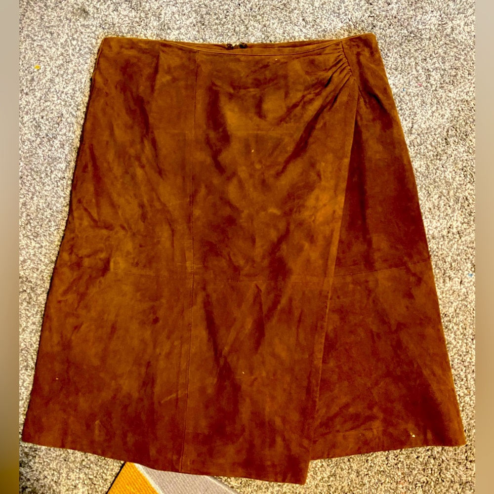 SOLD 100% Leather Suede 90’s Skirt